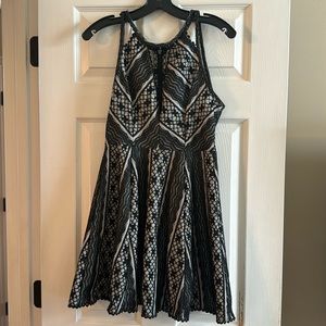Free People Black and Cream Dress. Size 4.